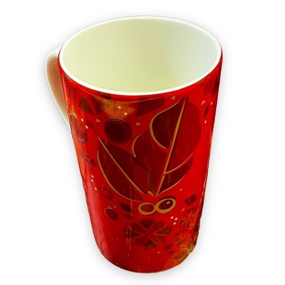 2013 Starbucks Christmas Tall 16oz Coffee Mug Ceramic Handle Red Holiday Design - Picture 2 of 9